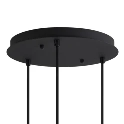 Art deco hanglamp zwart met blauw en groen glas 3-lichts - Douglass