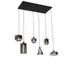 Art deco hanglamp zwart met smoke glas 6-lichts - Wallace