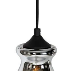 Art deco hanglamp zwart met smoke glas 6-lichts - Wallace