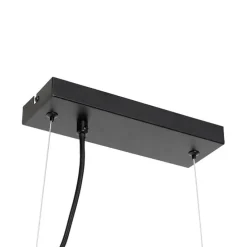 Art deco hanglamp zwart met amber glas 8-lichts - David