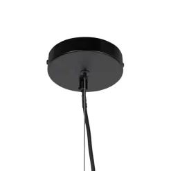 Art deco hanglamp zwart met opaal glas 8-lichts rond - Uvas