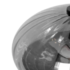 Art Deco hanglamp zwart met smoke glas rond 3-lichts - Ayesha