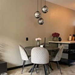 Art deco hanglamp zwart met smoke glas 3-lichts - Pallon