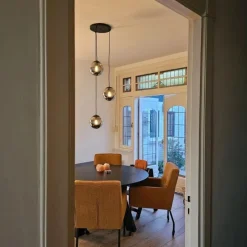 Art deco hanglamp zwart met smoke glas 3-lichts - Pallon