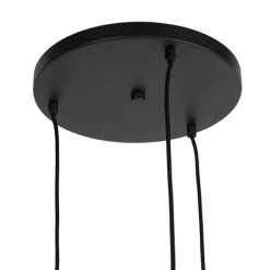 Art deco hanglamp zwart met smoke glas 3-lichts - Pallon