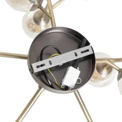 Art Deco plafondlamp brons met amber glas 20-lichts - Bianca