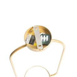 Art deco plafondlamp goud met wit glas - Isabella