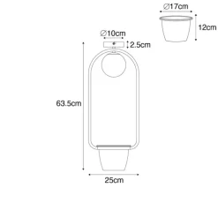 Art deco plafondlamp goud met wit glas - Isabella