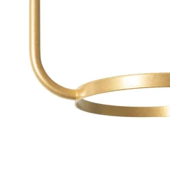 Art deco plafondlamp goud met wit glas - Isabella