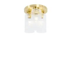 Art Deco plafondlamp goud met glas 3-lichts - Laura