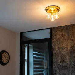 Art Deco plafondlamp goud rond - Facil 3