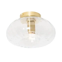 Art Deco plafondlamp goud met glas - Ayesha