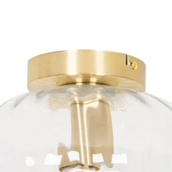 Art Deco plafondlamp goud met glas - Ayesha