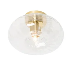 Art Deco plafondlamp goud met glas - Ayesha
