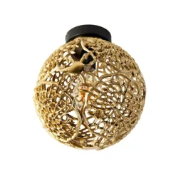 Art deco plafondlamp goud met zwart - Maro
