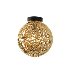 Art deco plafondlamp goud met zwart - Maro