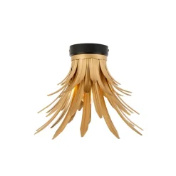 Art Deco plafondlamp goud met zwart - Wesley
