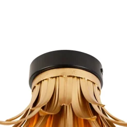 Art Deco plafondlamp goud met zwart - Wesley