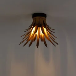 Art Deco plafondlamp goud met zwart - Wesley