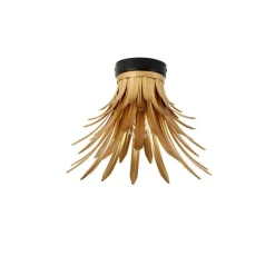 Art Deco plafondlamp goud met zwart - Wesley