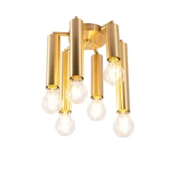 Art deco plafondlamp goud 6-lichts -Tubi