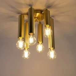 Art deco plafondlamp goud 6-lichts -Tubi