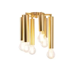 Art deco plafondlamp goud 6-lichts -Tubi