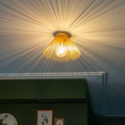 Art Deco plafondlamp goud met lichteffect - Broom