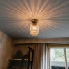 Art Deco plafondlamp messing met helder glas - Banci