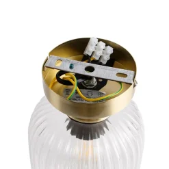 Art Deco plafondlamp messing met helder glas - Banci