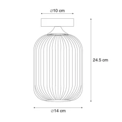 Art Deco plafondlamp messing met helder glas - Banci