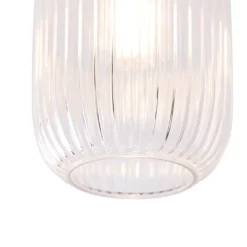 Art Deco plafondlamp messing met helder glas - Banci