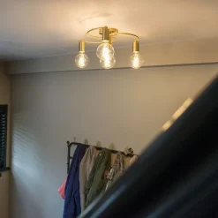 Art Deco plafondlamp messing 4-lichts - Facile
