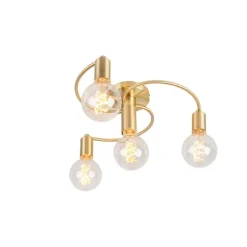 Art Deco plafondlamp messing 4-lichts - Facile