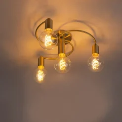 Art Deco plafondlamp messing 4-lichts - Facile