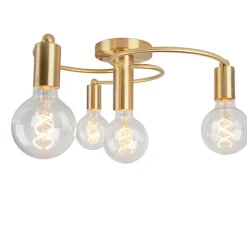 Art Deco plafondlamp messing 4-lichts - Facile