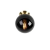 Art deco plafondlamp messing met zwart glas - Pallon