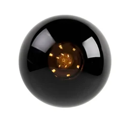 Art deco plafondlamp messing met zwart glas - Pallon