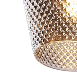 Art Deco plafondlamp messing met smoke glas - Karce