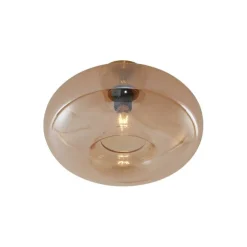 Art Deco plafondlamp messing met amber glas 40cm - Busa