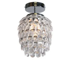 Art deco plafondlamp staal 19 cm dimbaar - Bling