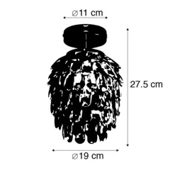 Art deco plafondlamp staal 19 cm dimbaar - Bling