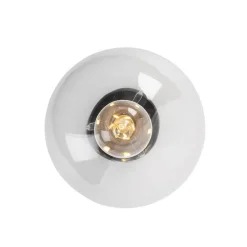 Art deco plafondlamp zwart met helder glas - Pallon