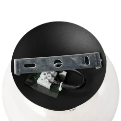 Art deco plafondlamp zwart met helder glas - Pallon