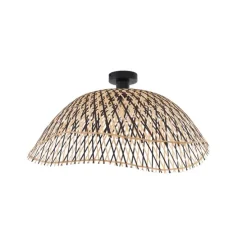 Art Deco plafondlamp zwart bamboe 60 cm - Alka