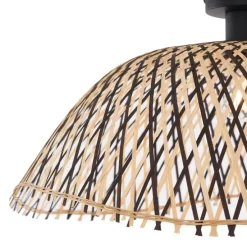 Art Deco plafondlamp zwart bamboe 60 cm - Alka