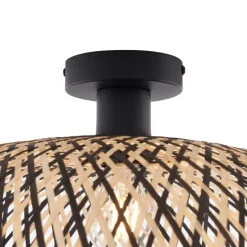 Art Deco plafondlamp zwart bamboe 60 cm - Alka