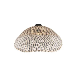 Art Deco plafondlamp zwart bamboe 60 cm - Alka