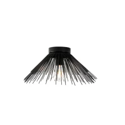Art Deco plafondlamp zwart met lichteffect - Broom