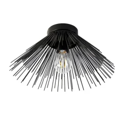 Art Deco plafondlamp zwart met lichteffect - Broom